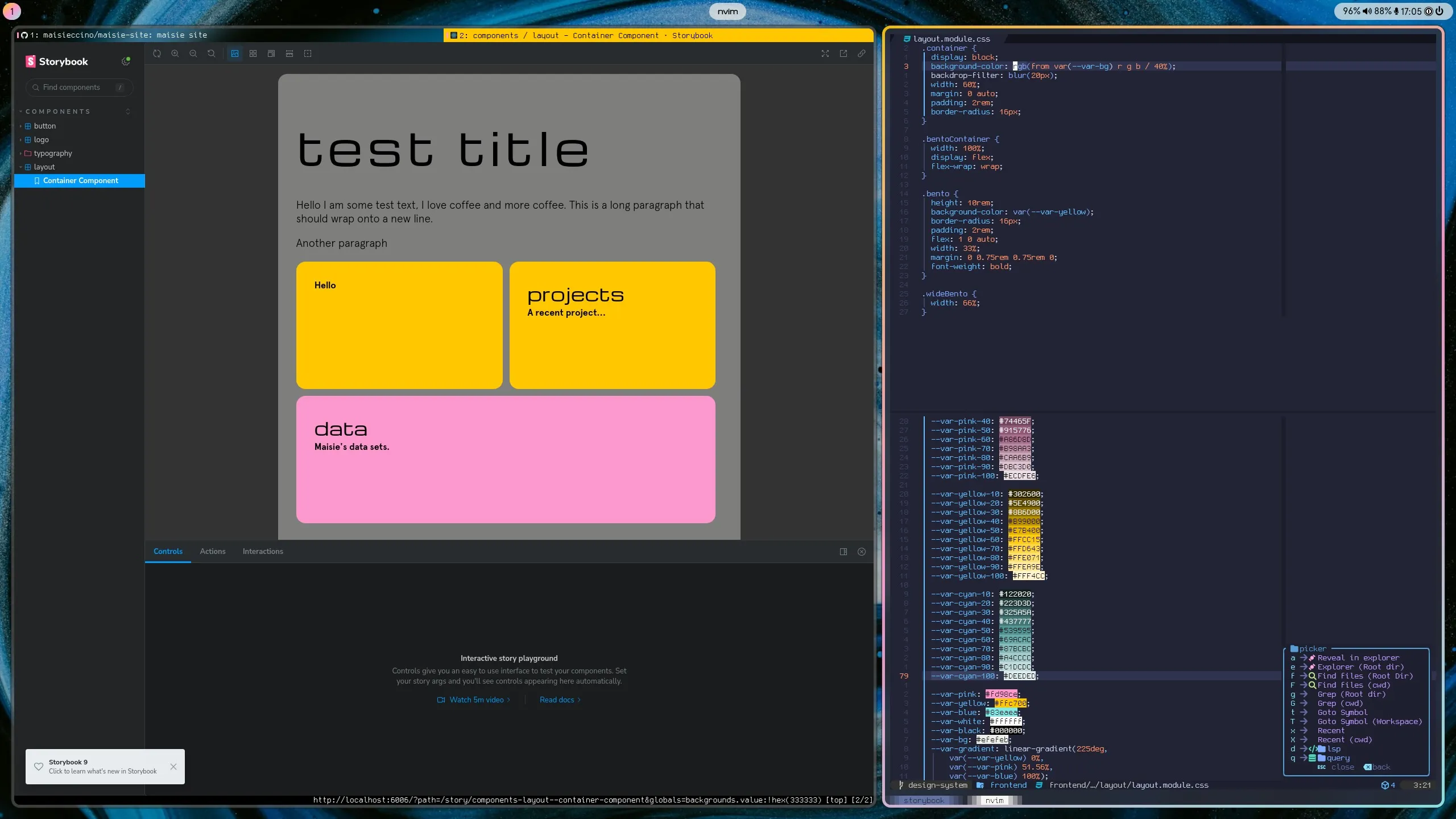 A screenshot of my Linux desktop